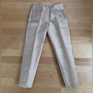 J. Crew Silk Cream Cigarette Pants